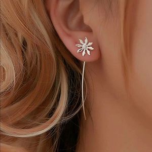 • Whitney • Flower Threader Drop Earrings